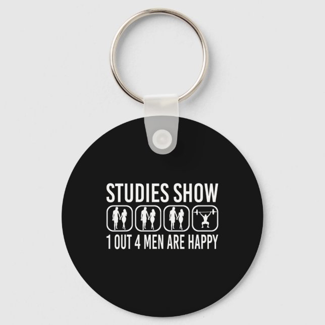 Studies Show Power Lifting Fitness Gym Bodybuildin Key Ring (Front)