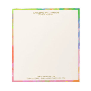 Studio Branding Colourful Abstract Paint Border Notepad