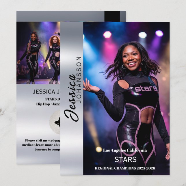 Studio Dance Autograph Card Team Cards (Front/Back)