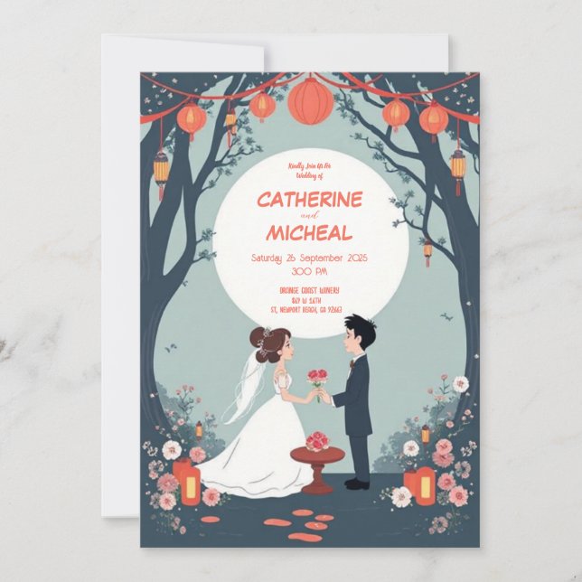 Studio Ghibli Style Personlized Wedding Invite (Front)