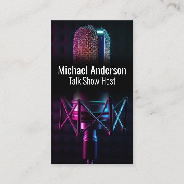 Studio Microphone | Colourful Ambient Light Business Card (Front)