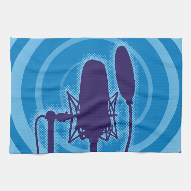 Studio Microphone Tea Towel (Horizontal)