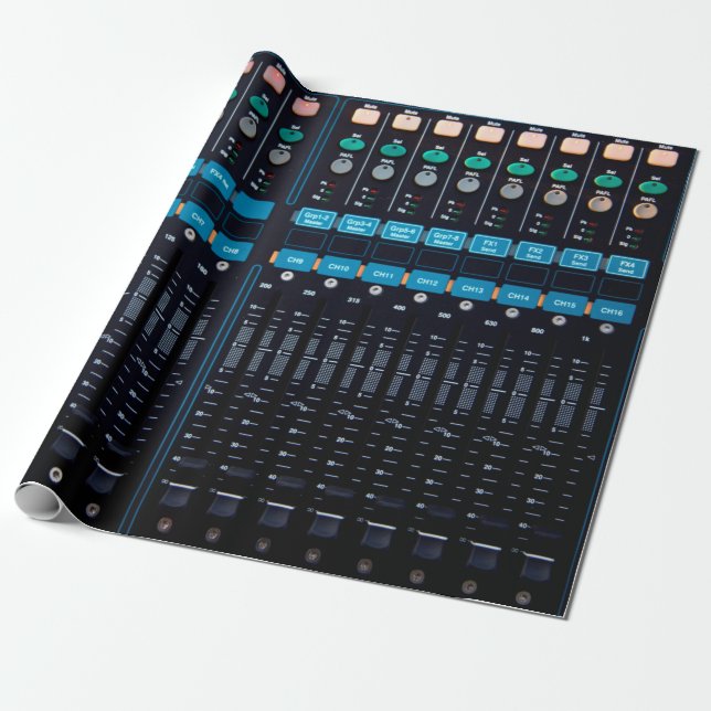 Studio sound mixer, technology gear for better nat wrapping paper (Unrolled)