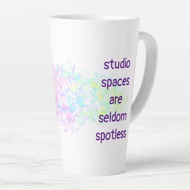 "Studio Spaces Are Seldom Spotless" Artist Latte Mug (Right Angle)