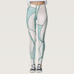 Studio to Street Minimalistic Cyan Pattern Leggings
