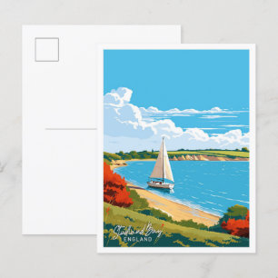 Studland Bay England Travel Vintage illustration Postcard