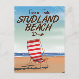 Studland Beach Dorset travel poster Postcard