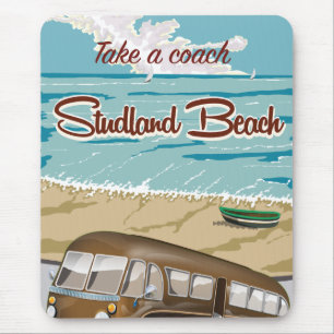 Studland Beach Dorset vintage travel poster Mouse Mat