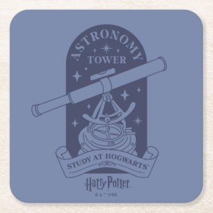 Study at HOGWARTS™ Astronomy Tower Square Paper Coaster