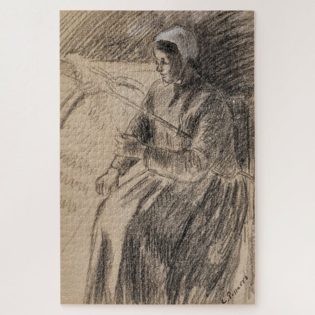 Study for a Peasant Woman Seated by Pissarro Jigsaw Puzzle (Vertical)