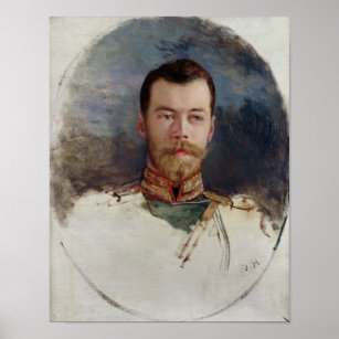 Study for a portrait of Tsar Nicholas II  1898 Poster