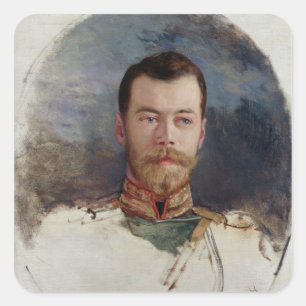Study for a portrait of Tsar Nicholas II 1898 Square Sticker