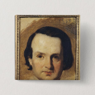 Study for a portrait of Victor Hugo  c.1836 15 Cm Square Badge