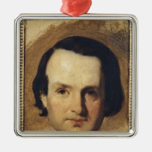 Study for a portrait of Victor Hugo c.1836 Metal Tree Decoration