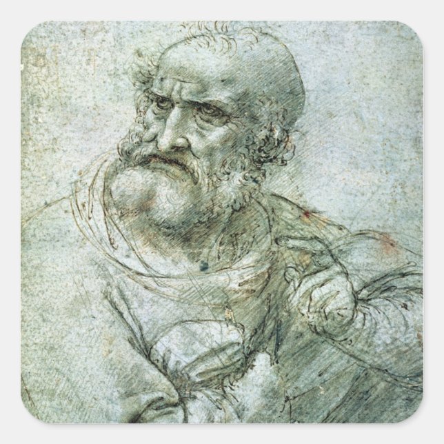 Study for an Apostle from The Last Supper, c.1495 Square Sticker (Front)