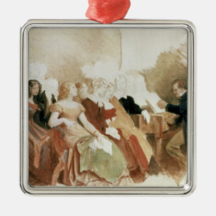 Study for An Evening at Baron von Spaun's Metal Tree Decoration