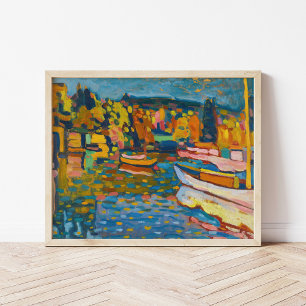 Study for Autumn Landscape with Boats Kandinsky Poster