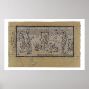 Study for Battledore and Shuttlecock, c.1871 (chal Poster