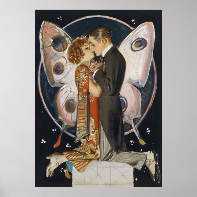 Study for Butterfly Couple - Art Déco Poster (Front)