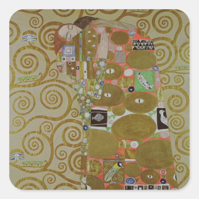 Study for Fulfilment, c.1905-09 (w/c & gold on pap Square Sticker (Front)