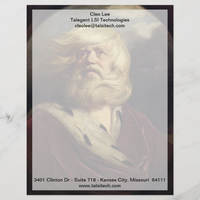 Study for King Lear - Joshua Reynolds Letterhead Design (Front)
