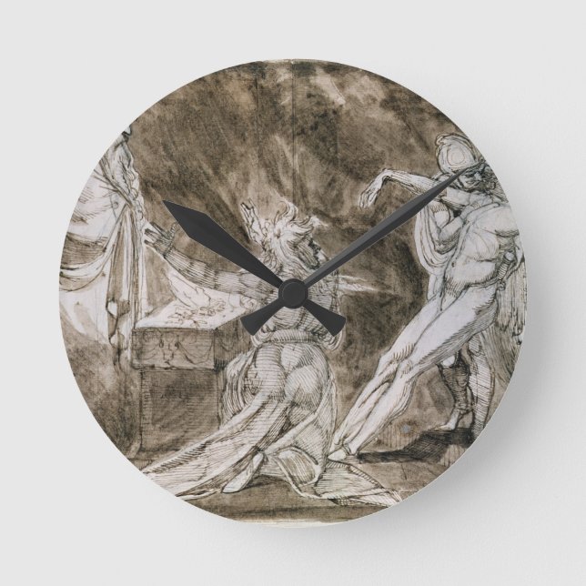Study for "Saul and the Witch of Endor" Round Clock (Front)