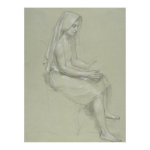 Study for Seated Female Figure by Bouguereau