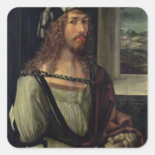 Study for Self Portrait with a Glove, c.1498 Square Sticker