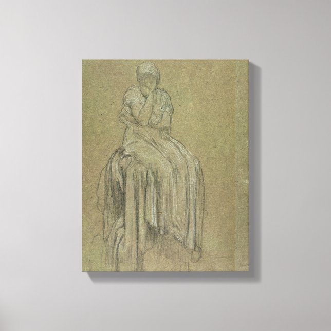 Study for Solitude, c.1890 (chalk on paper) Canvas Print (Front)