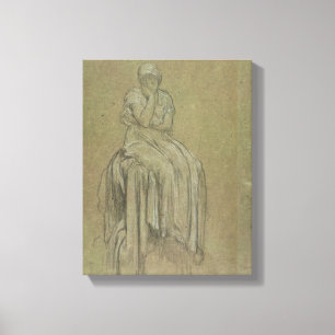 Study for Solitude, c.1890 (chalk on paper) Canvas Print