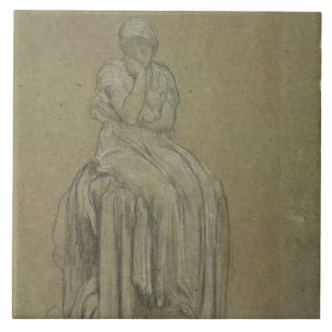 Study for Solitude, c.1890 (chalk on paper) Tile