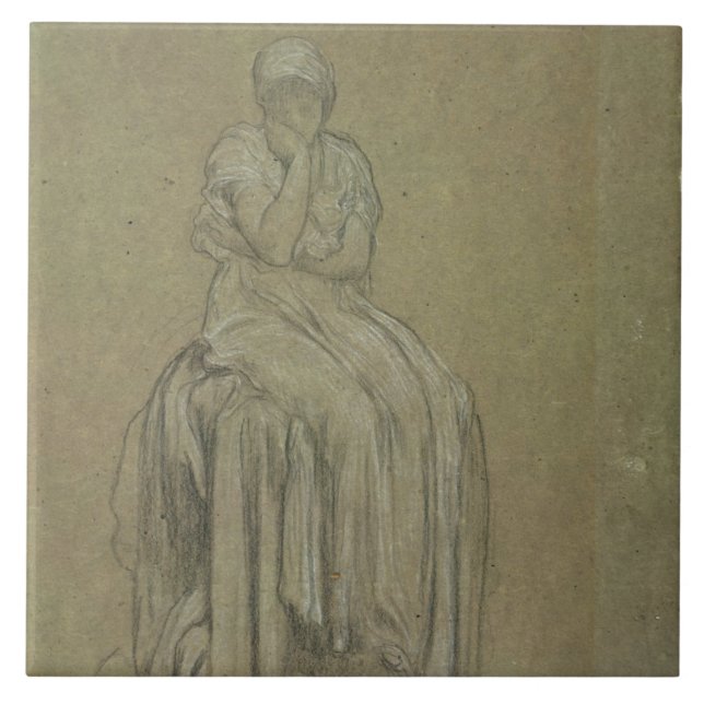 Study for Solitude, c.1890 (chalk on paper) Tile (Front)