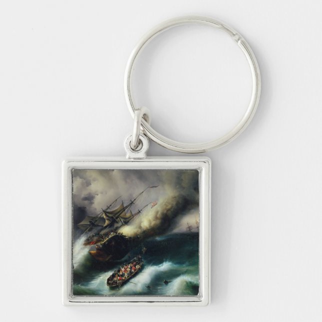 Study for The Burning of the 'Kent' in 1825 Key Ring (Front)