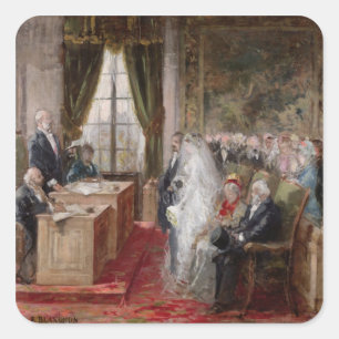 Study for the Civil Marriage Square Sticker