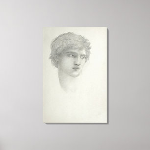 Study for the Head of Perseus (pencil on paper) Canvas Print