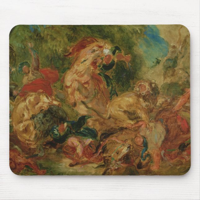 Study for The Lion Hunt, 1854 Mouse Mat (Front)