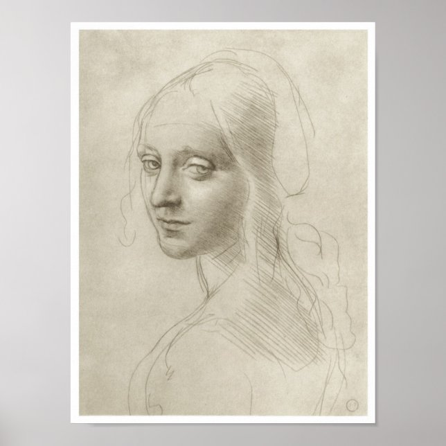 Study for the "Virgin of the Rocks", Da Vinci Poster (Front)
