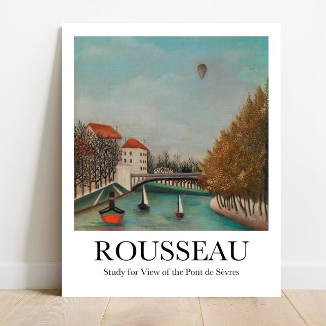 Study for View of the Pont de Sèvres by Rousseau Poster (Rousseau's Dreamy Parisian Bridge: Museum-quality poster)
