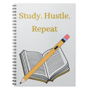Study. Hustle. Repeat – Custom Spiral Notebook
