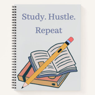 Study. Hustle. Repeat. – Custom Spiral Notebook