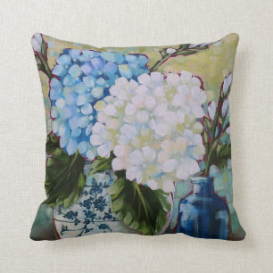 "Study in Blue & White" 16"x16" Throw Pillow