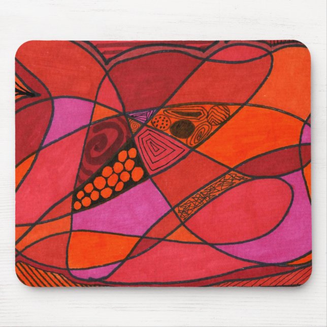 "Study in Reds" Abstract Design Mousepad (Front)