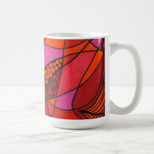 "Study in Reds" Abstract Design Mug