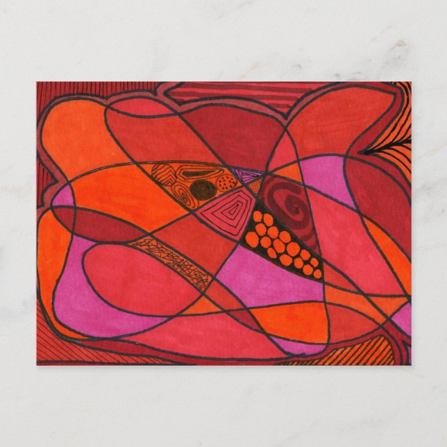 "Study in Reds" Abstract Postcard (Front)