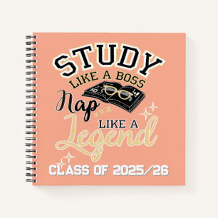 Study Like a Boss, Nap Like a Legend, College gift Notebook