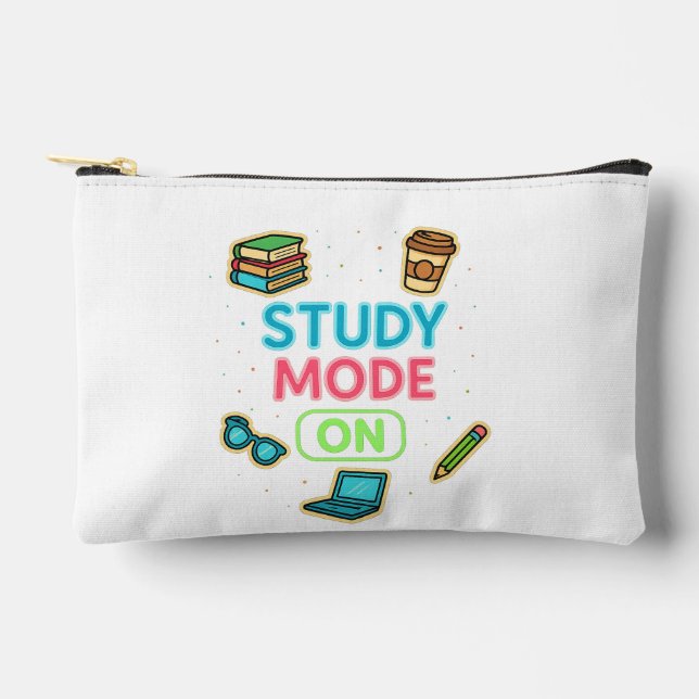 Study Mode On  Accessory Pouch (Front)