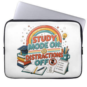 Study Mode On Distractions Off Laptop Sleeve