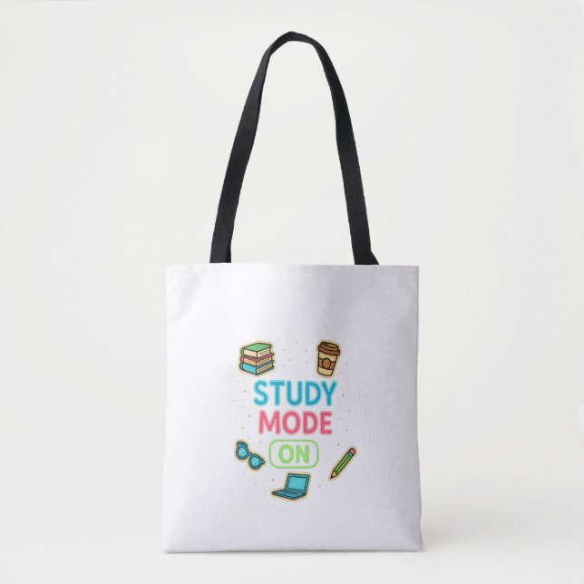 Study Mode On  Tote Bag (Front)