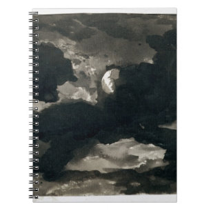 Study of a Clouded Moonlit Sky (black wash on laid Notebook