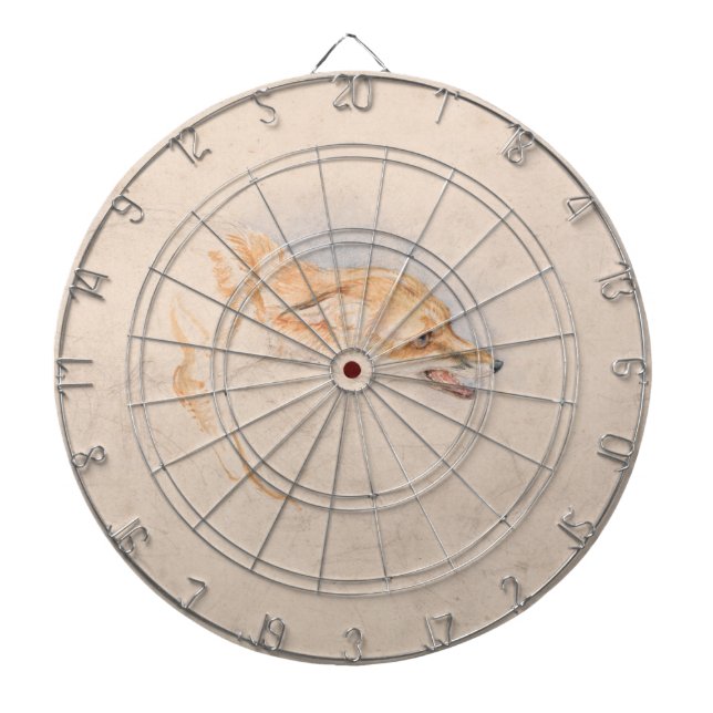 Study of a Crouching Fox (by John Frederick Lewis) Dartboard (Front)